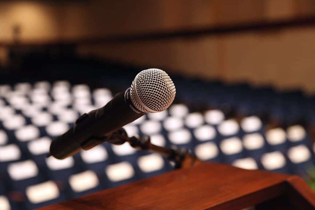 Stage microphone image for presentation draft iteration